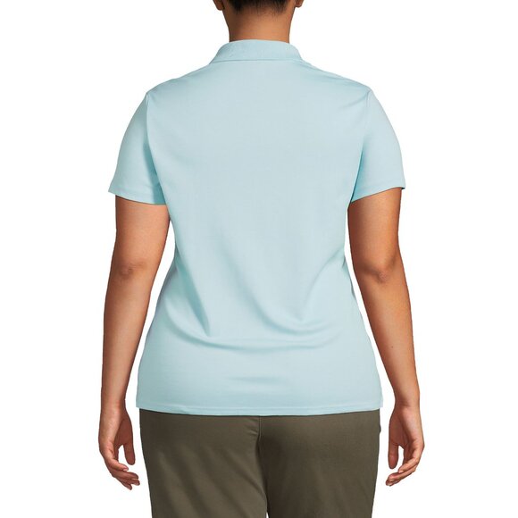 Lands End Women's Supima Cotton Polo Shirt Short Sleeve Light Blue Color size 1X - Picture 2 of 5
